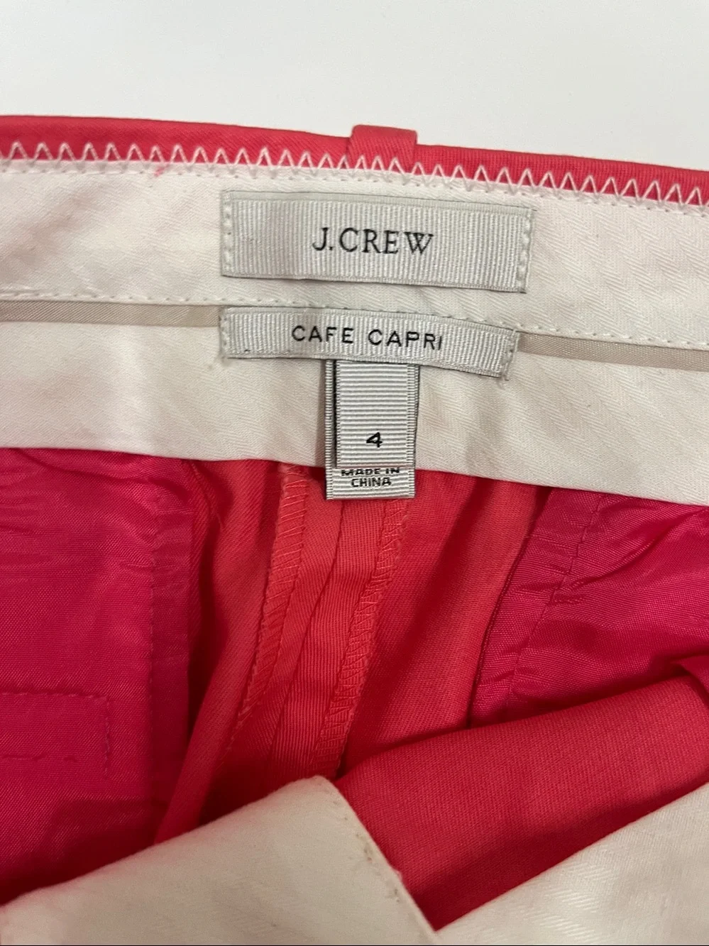 J. Crew Pink Cafe Capri Pants size 4